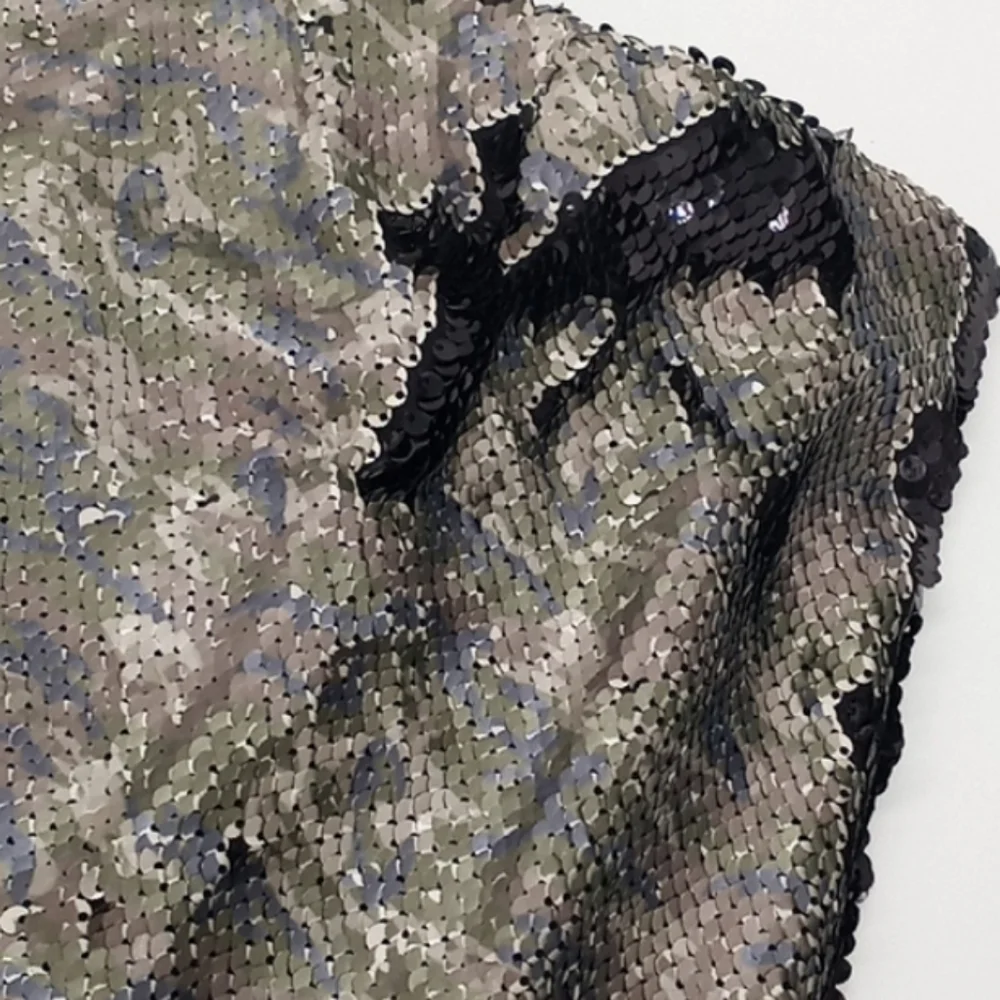 Free People Skinny Reversible Sequin Mini Skirt Camouflage Black
